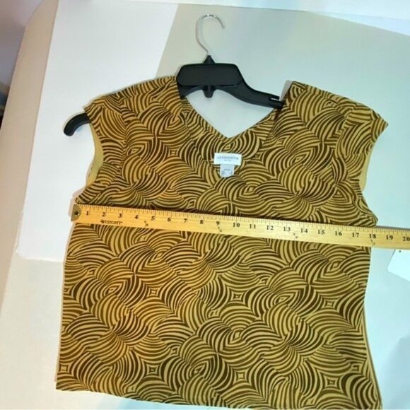Liz Claiborne Brown & Tan Swirl Women's S/M Pet Top & Skirt Set Asymmetrical Hem - Picture 3 of 14